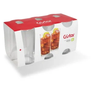 Set de 6 vasos Cristar Montecarlo 355cc - Vidrio templado