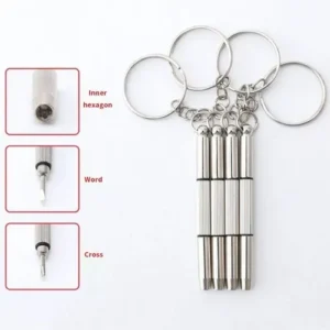 “Mini destornillador llavero para gafas y lentes – compacto y práctico
