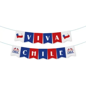 “Guirnalda Viva Chile roja – espíritu patriótico en tu decoración”