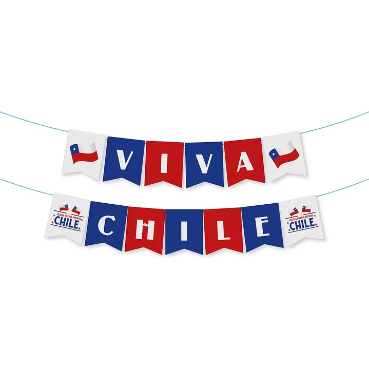 “Guirnalda Viva Chile roja – espíritu patriótico en tu decoración”
