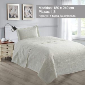 “Quilt Julieta 1½ plaza blanco – liviano y silencioso”