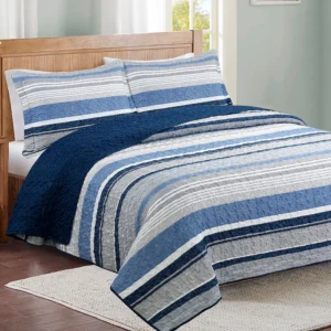 “Quilt estampado deluxe reversible Doral 2.5 plazas – diseño doble y fundas incluidas”